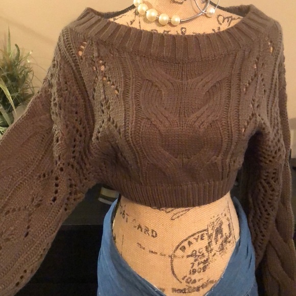 Hera Collection Tops - 🔵NWT HeraCollection Knit Cropped BalloonSleeveTOP